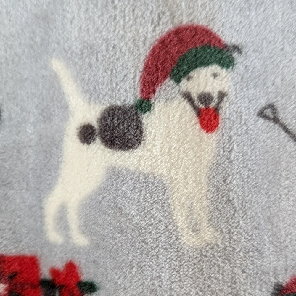 Boston Terrier Christmas Black White Dog Breed Plush Throw 50